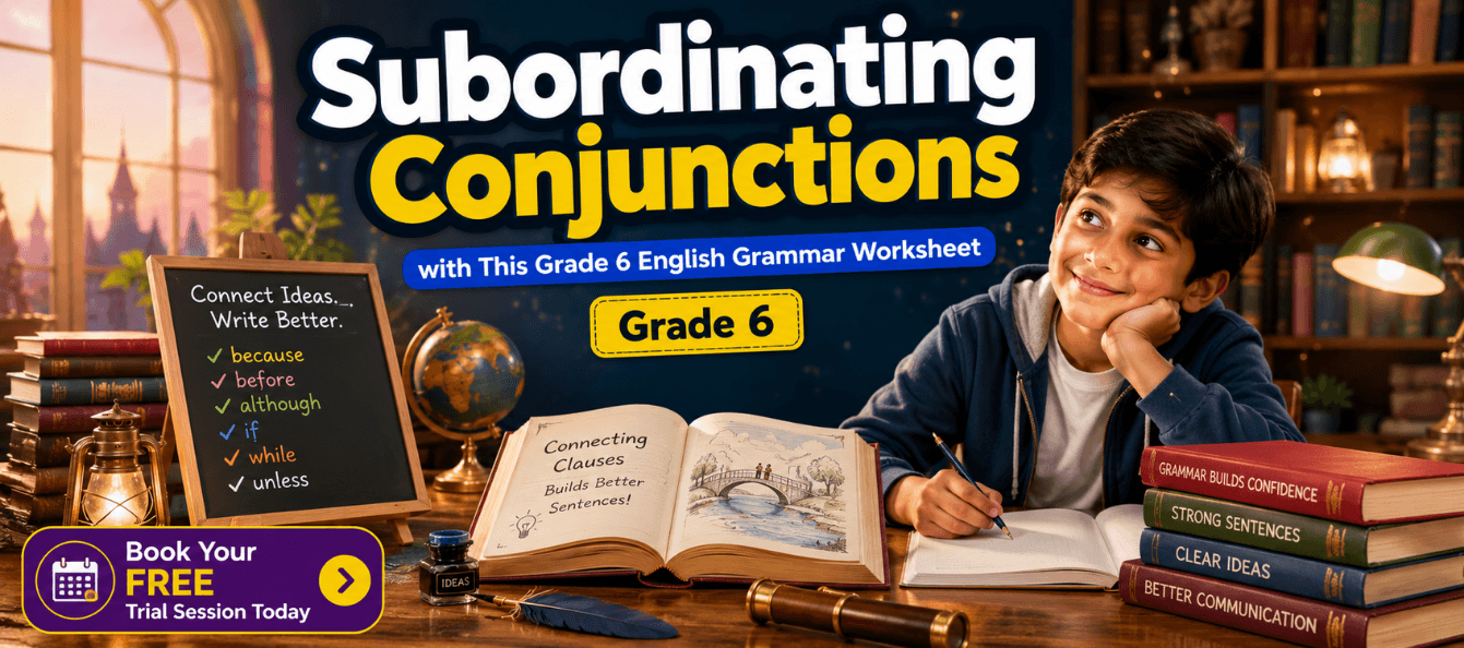 Subordinating Conjunctions Worksheet for Class 6 English Grammar.png