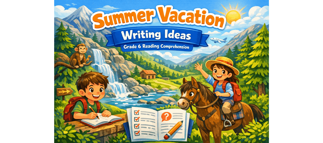 Summer Vacation Writing Ideas in a Grade 6 Worksheet.png
