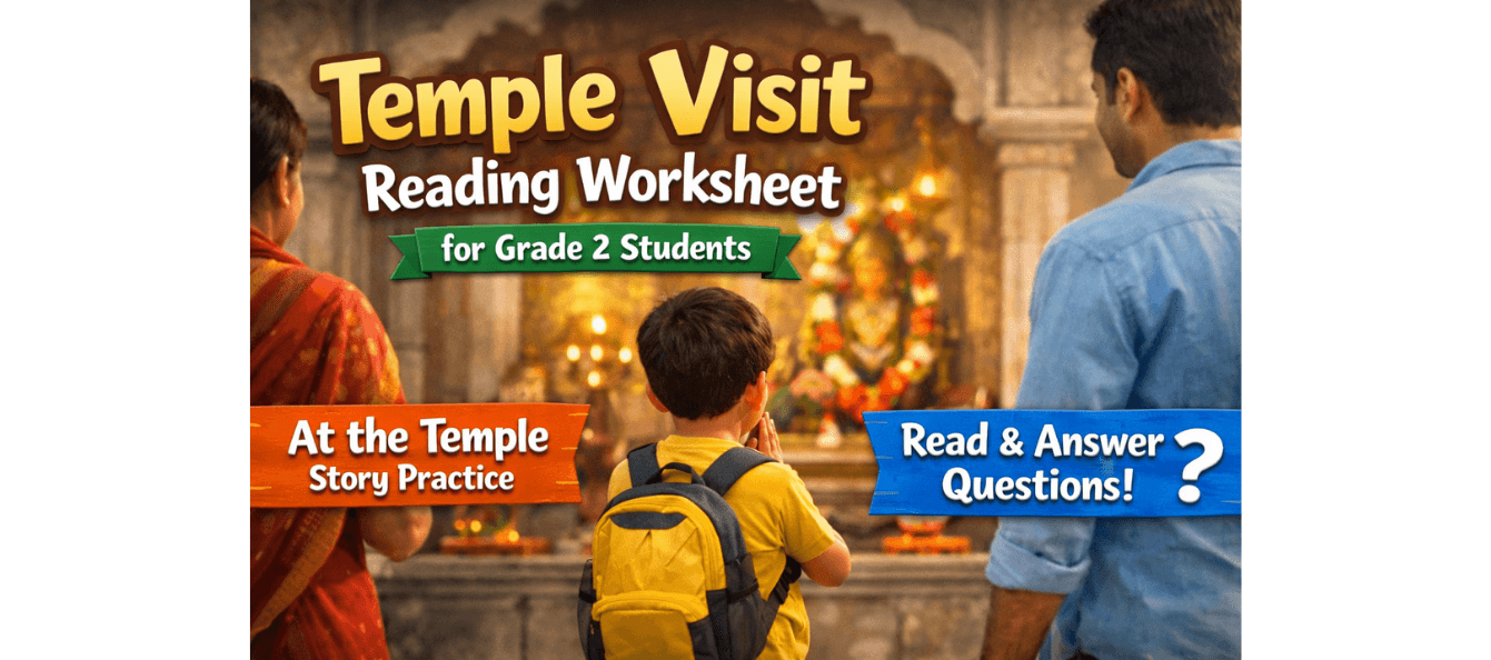 Temple Visit Reading Worksheet for Grade 2 Students.png