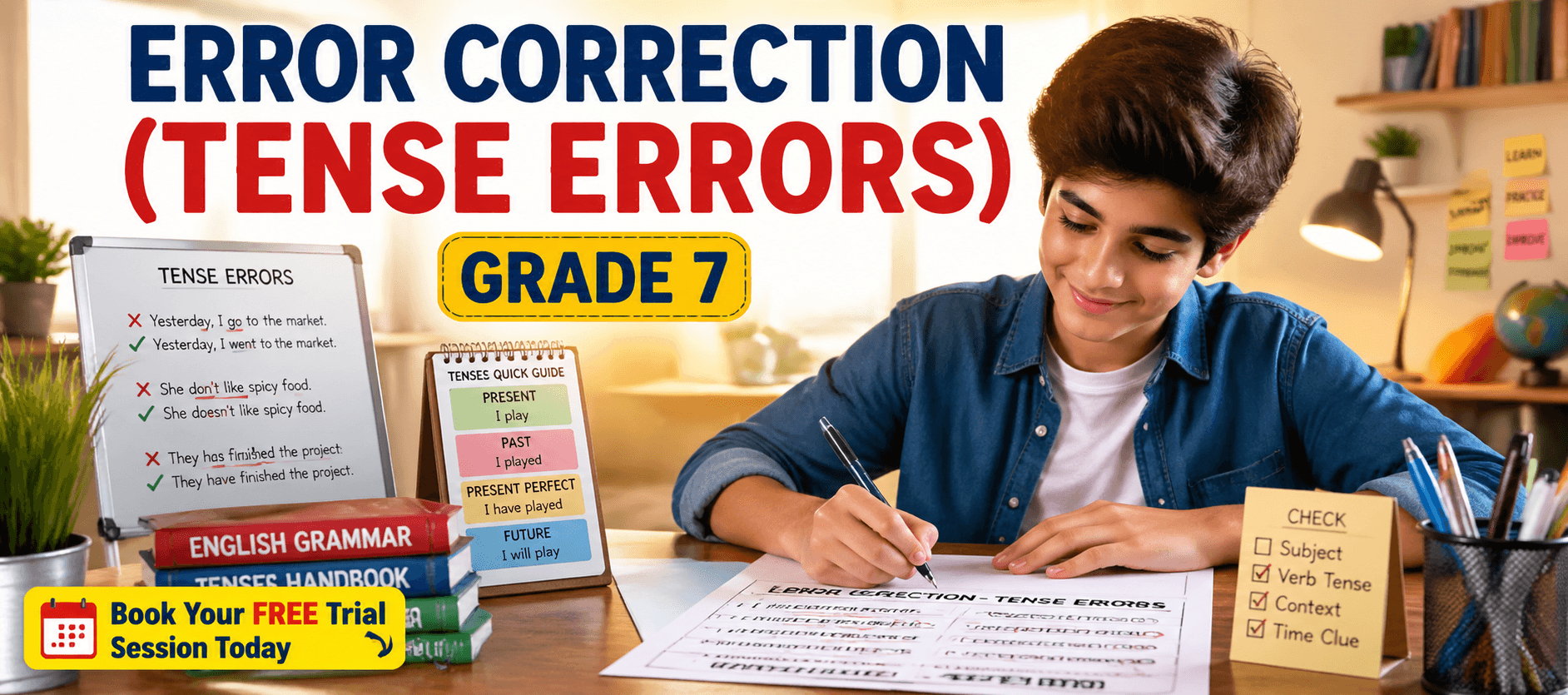 Tense Error Correction Grammar Worksheet for Class 7 [Free PDF].png