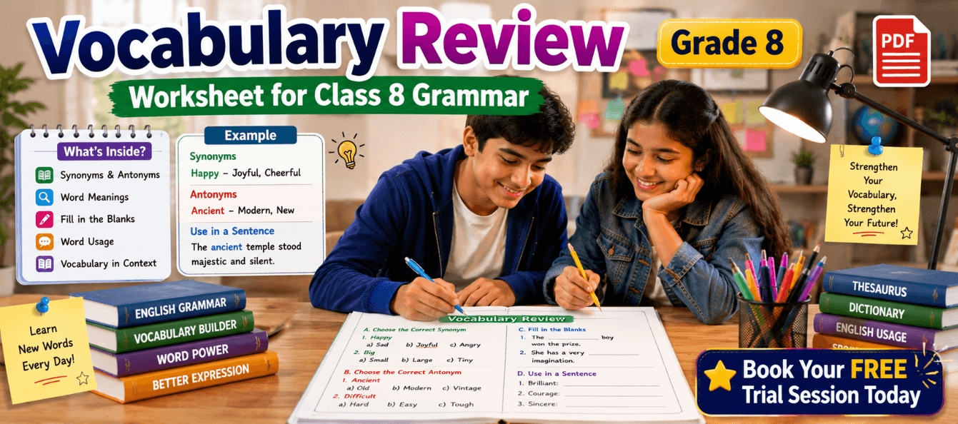 Vocabulary Review Worksheet for Class 8 Grammar [PDF].png
