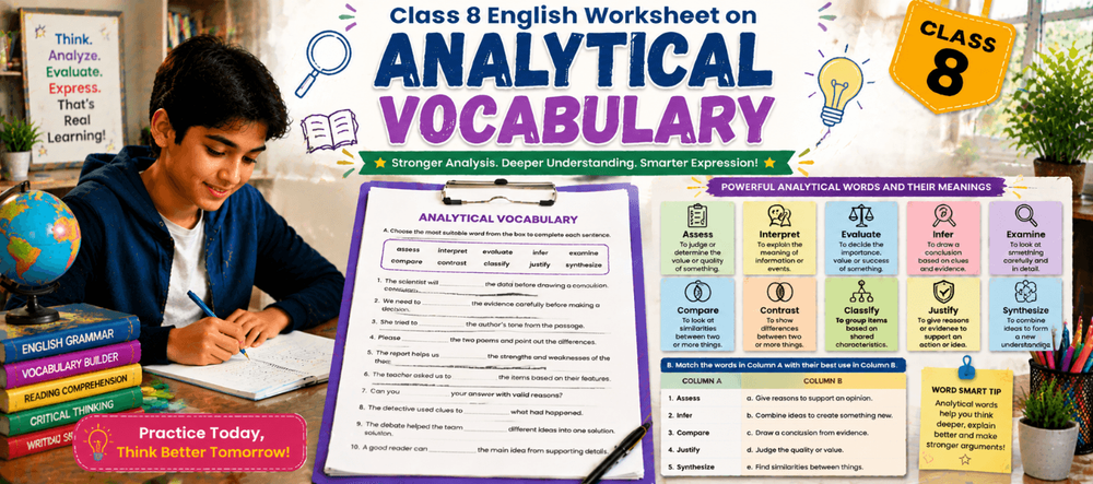 Analytical Vocabulary Practice Worksheet Class 8 [PDF]