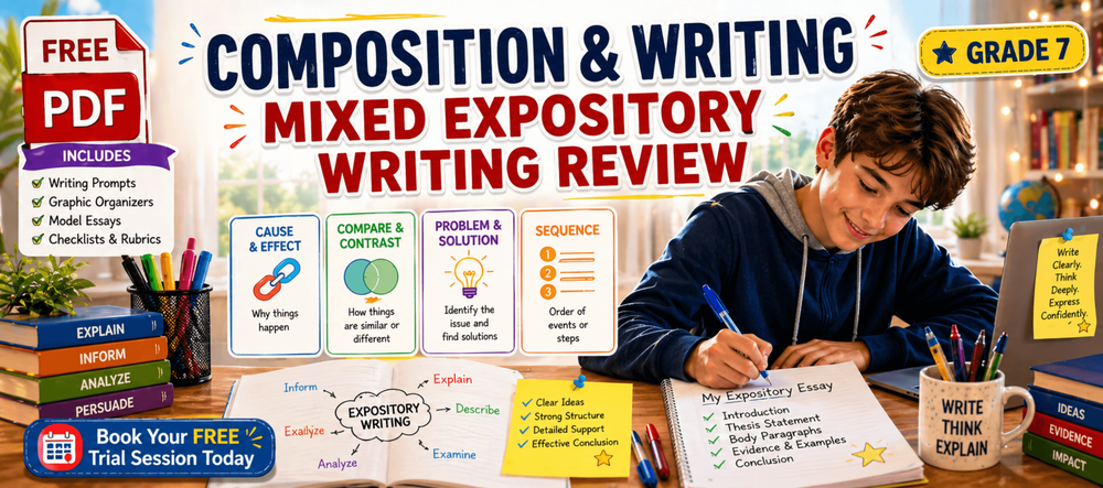 Grade 7 Mixed Expository Writing Review Worksheet: Grammar Writing ...