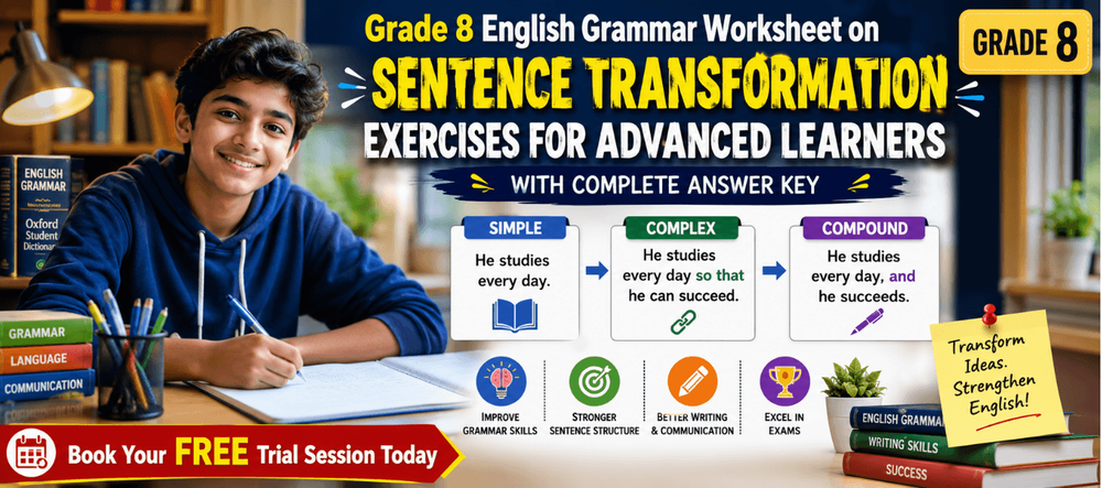 Grade 8 Sentence Transformation Exercises for Advanced Learners