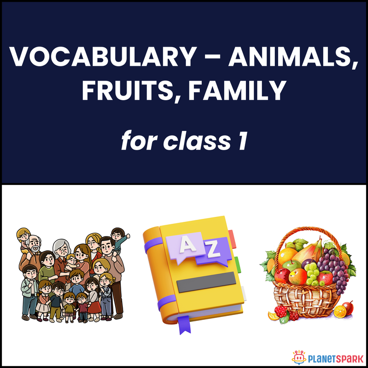 Class 1 English Grammar Worksheet on Vocabulary