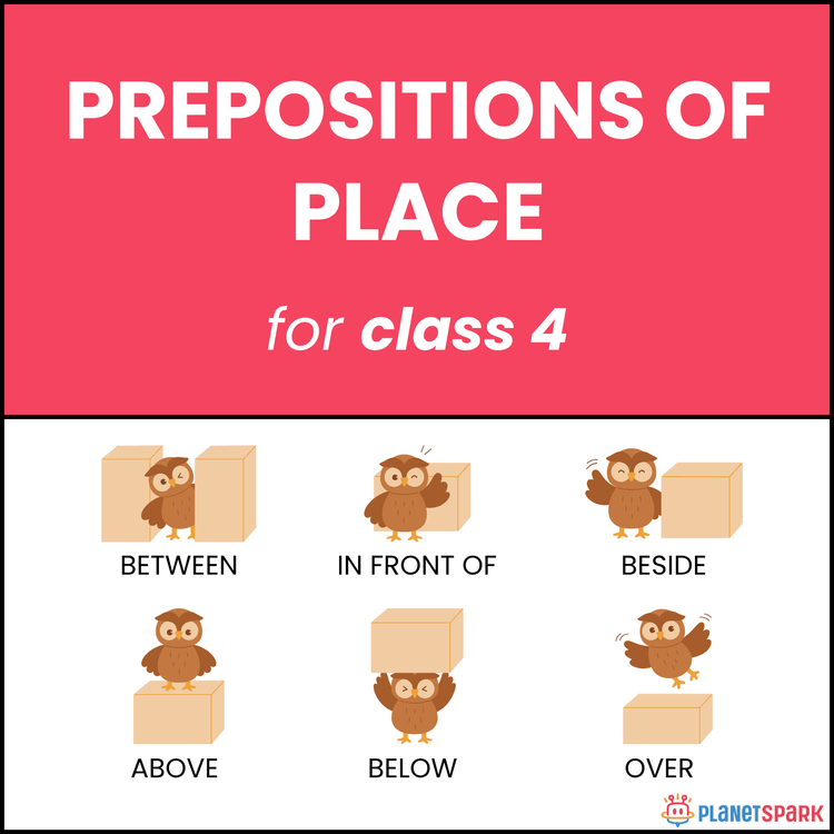 Class 4 Grammar Worksheet Prepositions of Place