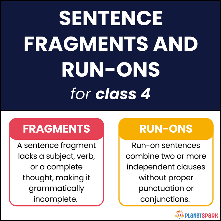 Class 4 Worksheet - Sentence Fragments and Run-ons