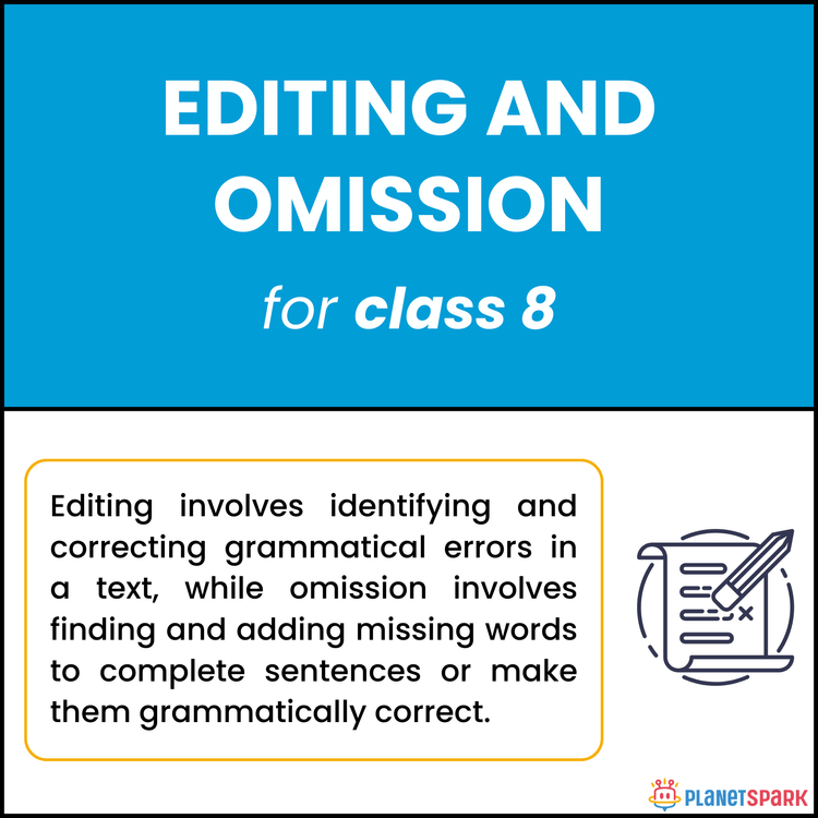 Class 8 Editing and Omission Worksheet