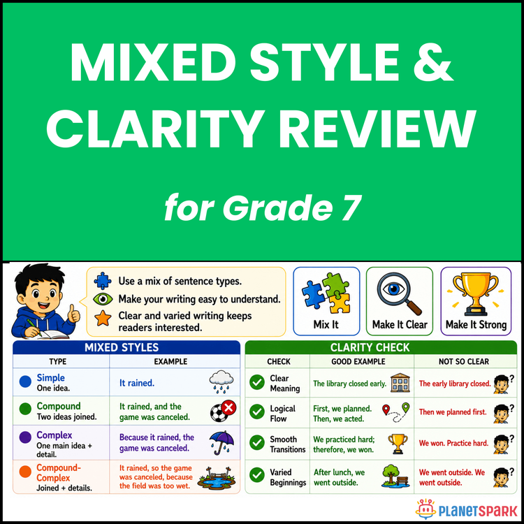 Class 7 Worksheet on Style and Clarity Review
