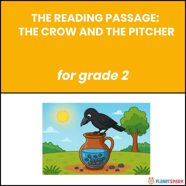 Grade 2 Reading Passage on The Crow and the Pitcher