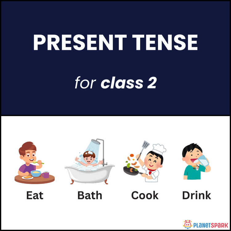 Class 2 English Grammar Worksheet on Present Tense