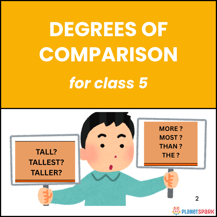 Class 5 English worksheet on Degrees of Comparison