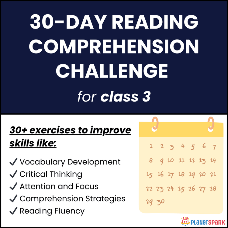 30-Day Reading Comprehension Challenge for Class 3