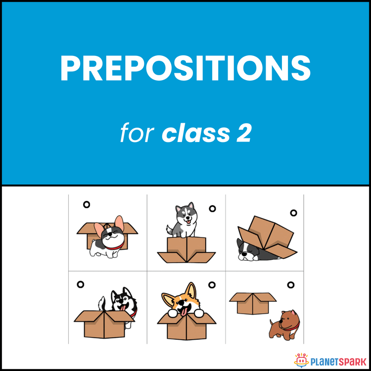 Class 2 English Worksheet on Prepositions of Place
