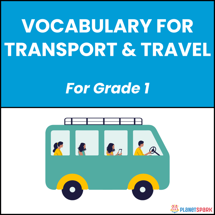 Class 1 English Worksheet on Transport and Travel Words