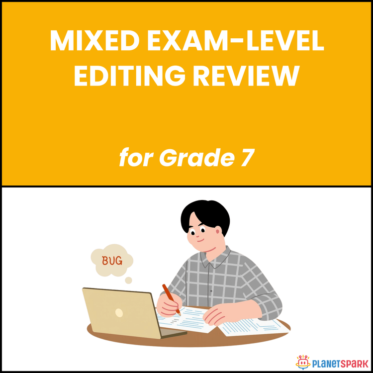 Class 7 Mixed Editing Worksheet for Exam Review