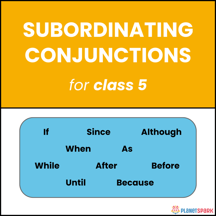 Class 5 Grammar Worksheet Subordinating Conjunctions