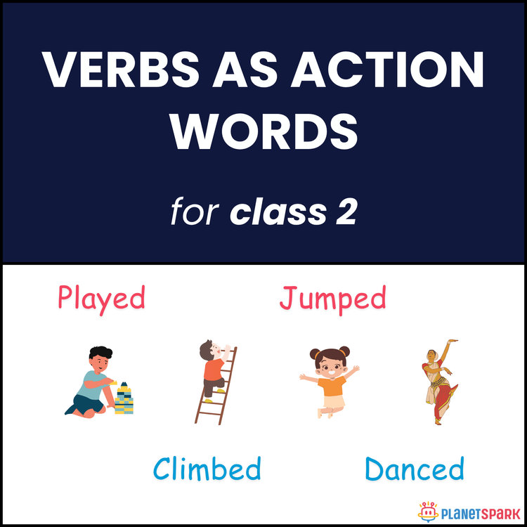 Class 2 Grammar Worksheet on Verbs as Action Words
