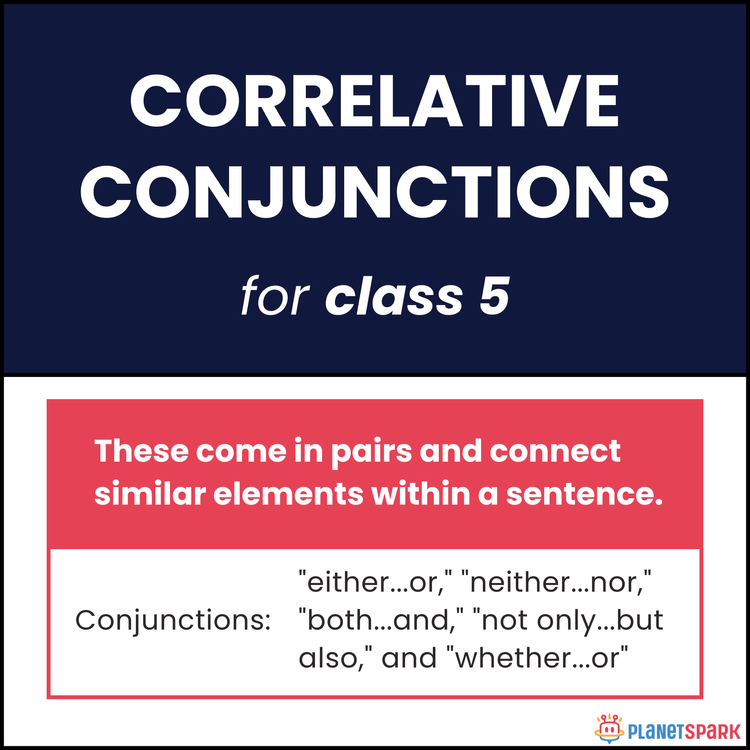 Class 5 English Worksheet Correlative Conjunctions
