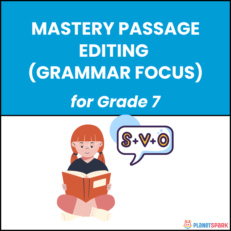 Class 7 Mastery Editing Worksheet on Grammar Focus