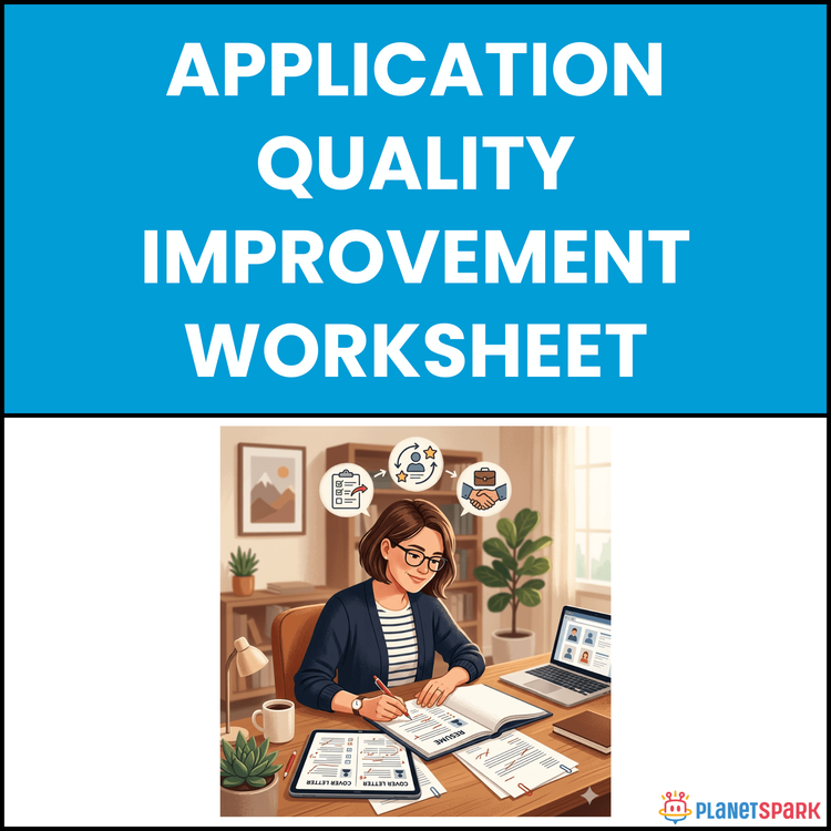 Work Application Quality Application Quality Improvement Worksheet | PlanetSpark