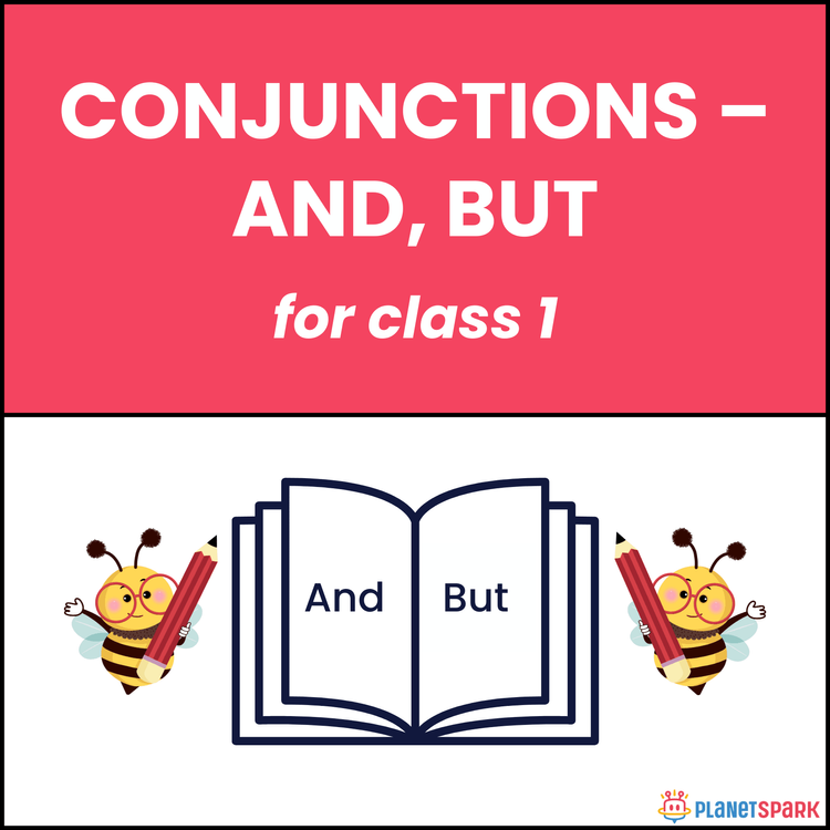 Class 1 English Grammar Worksheet on Conjunctions