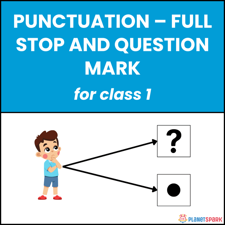 Class 1 English Grammar Worksheet on Punctuations