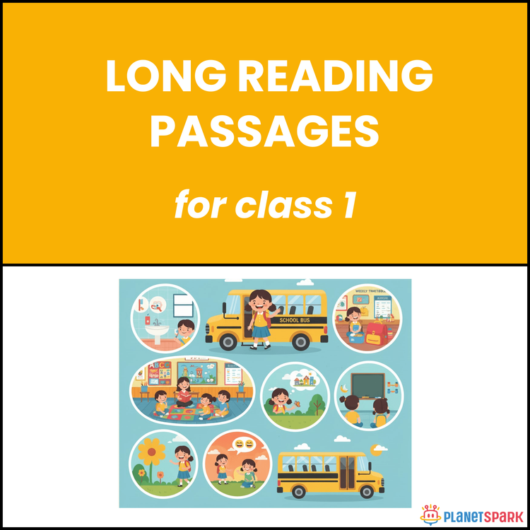 Class 1 English Worksheet on Long Reading Skill
