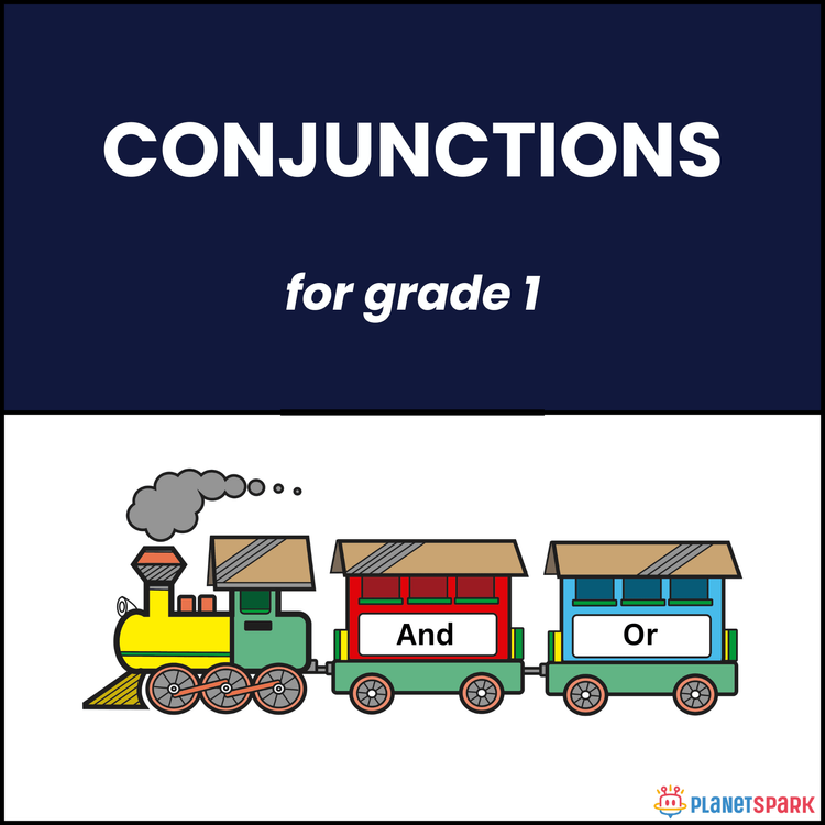 Class 1 Grammar Worksheet on Basic Conjunctions