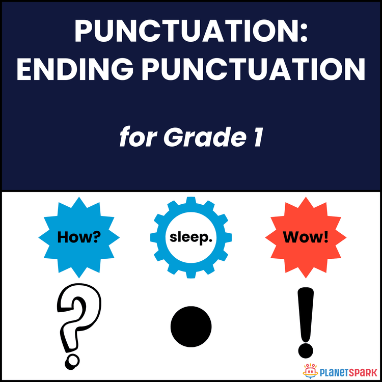 Class 1 Punctuation Worksheet on Ending Punctuation
