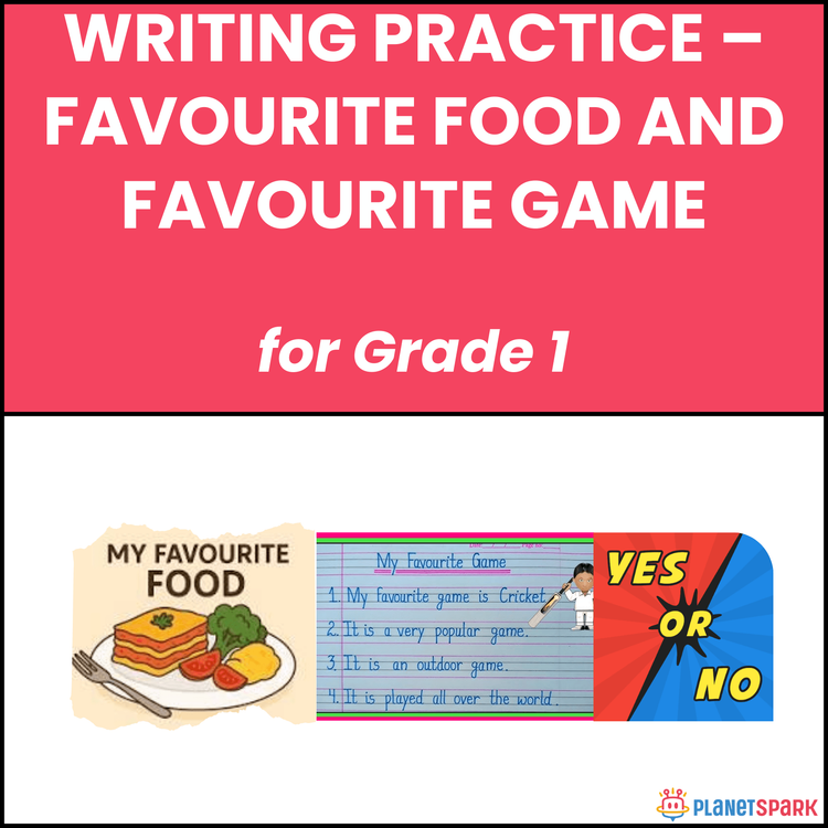 Class 1 Writing Worksheet on Favourite Topics