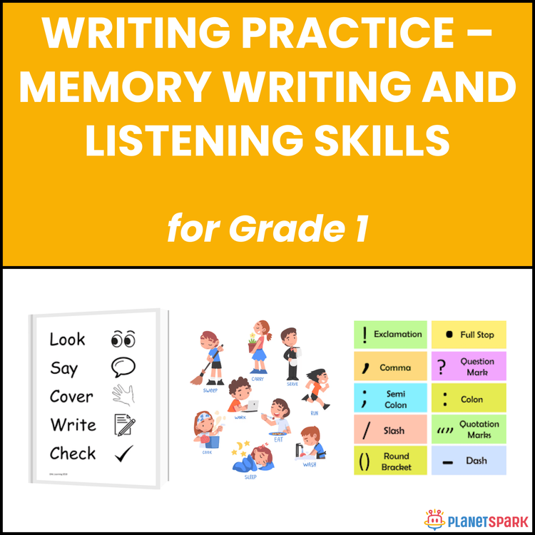 Class 1 Writing Worksheet on Memory and Listening