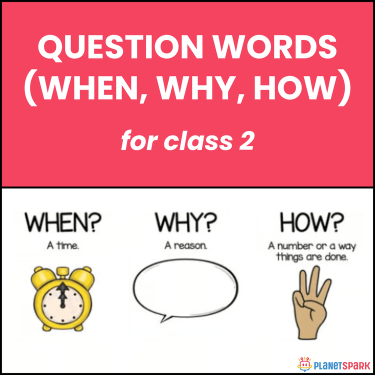Class 2 English Grammar Worksheet on Question Words