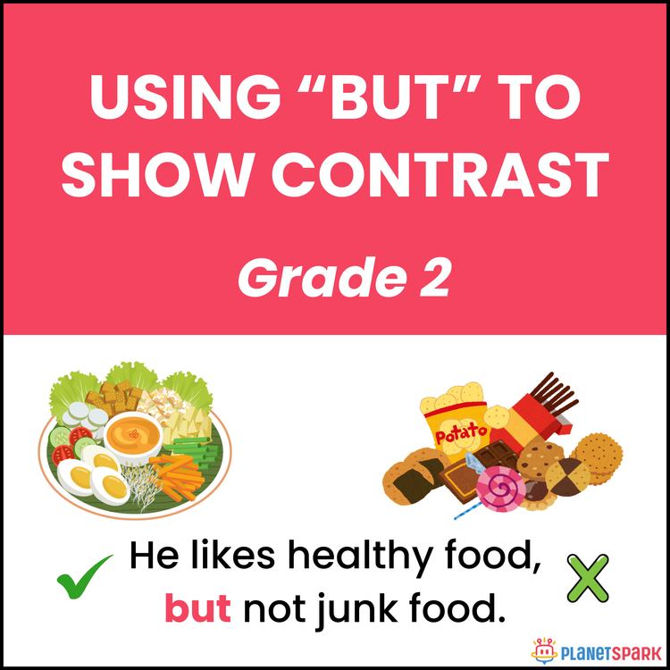Class 2 English Worksheet Using But for Contrast