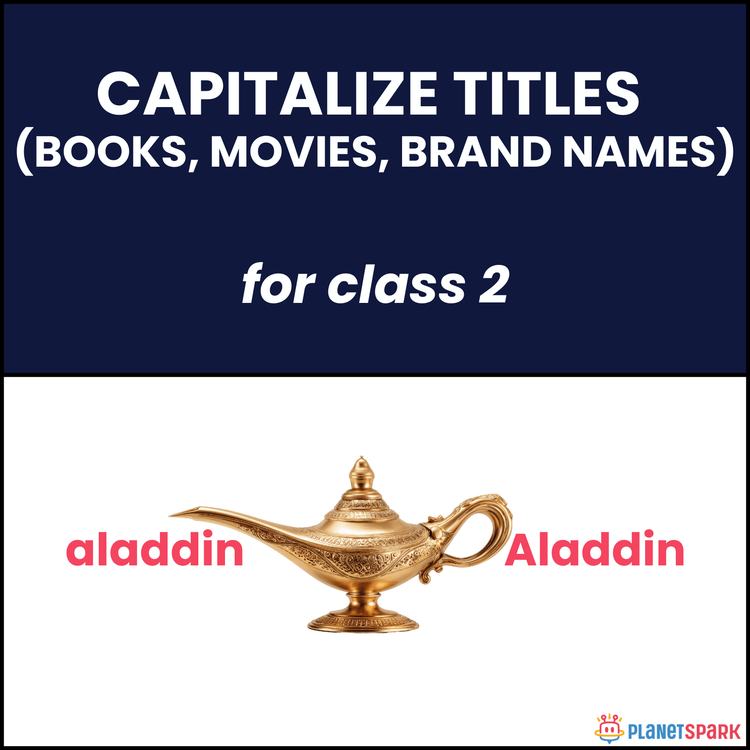 Class 2 English Worksheet on Capitalizing Titles of Books and Movies