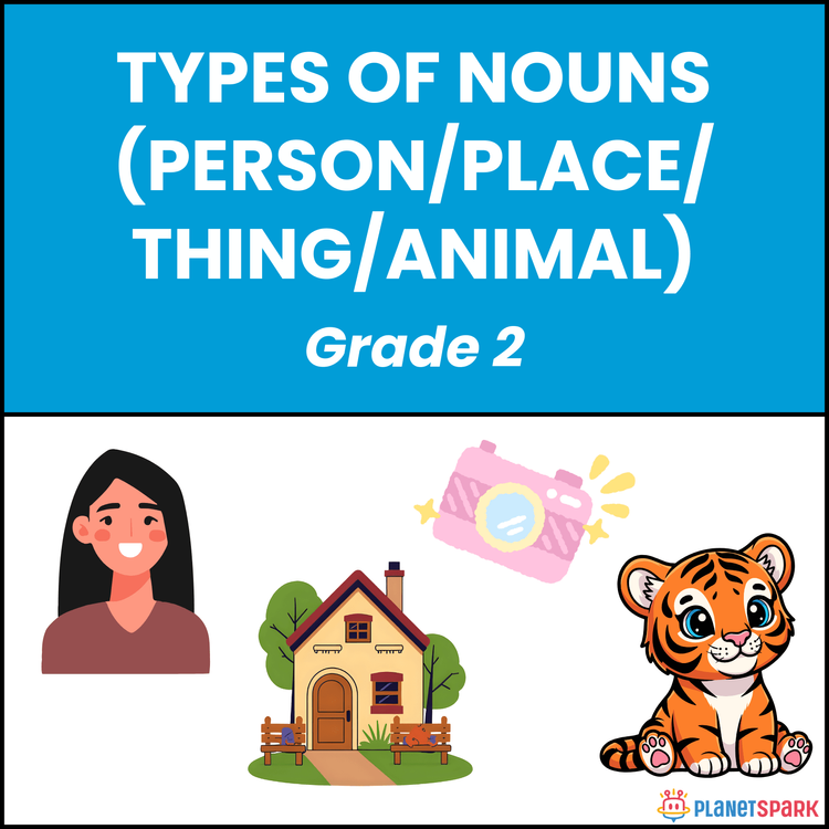 Class 2 Nouns Types Worksheet for English Grammar
