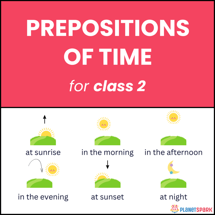 Class 2 Prepositions of Time Grammar Sheet