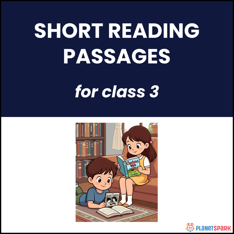 Class 3 English Worksheet for Short Reading Skill