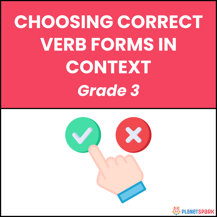Class 3 Grammar Worksheet on Correct Verb Forms