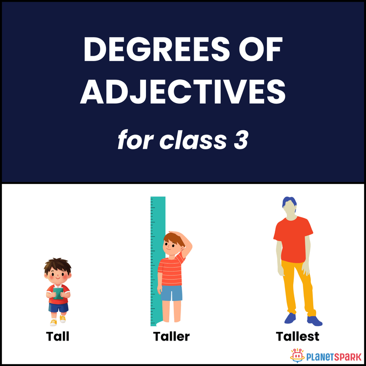 Class 3 Grammar Worksheet on Degrees of Adjectives