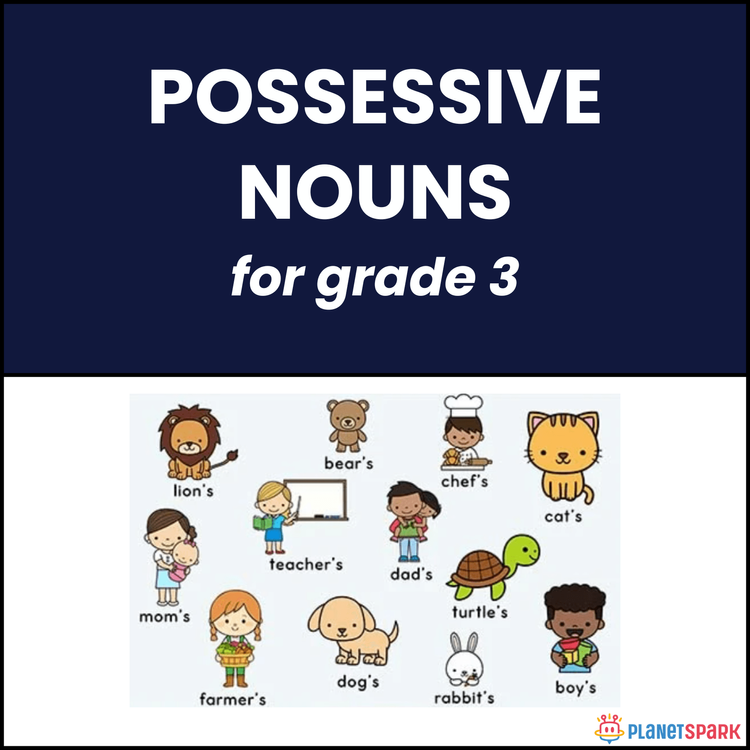 Class 3 Grammar Worksheet on Possessive Nouns