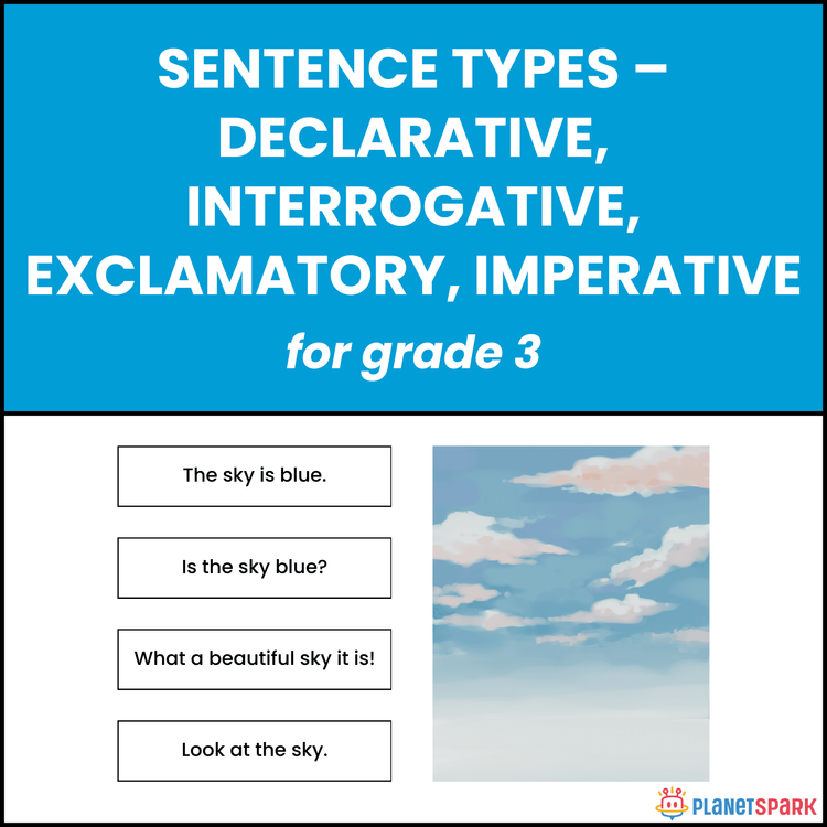 Class 3 Grammar Worksheet on Sentence Modes Practice