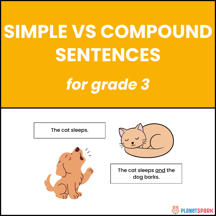 Class 3 Grammar Worksheet on Simple and Compound Use