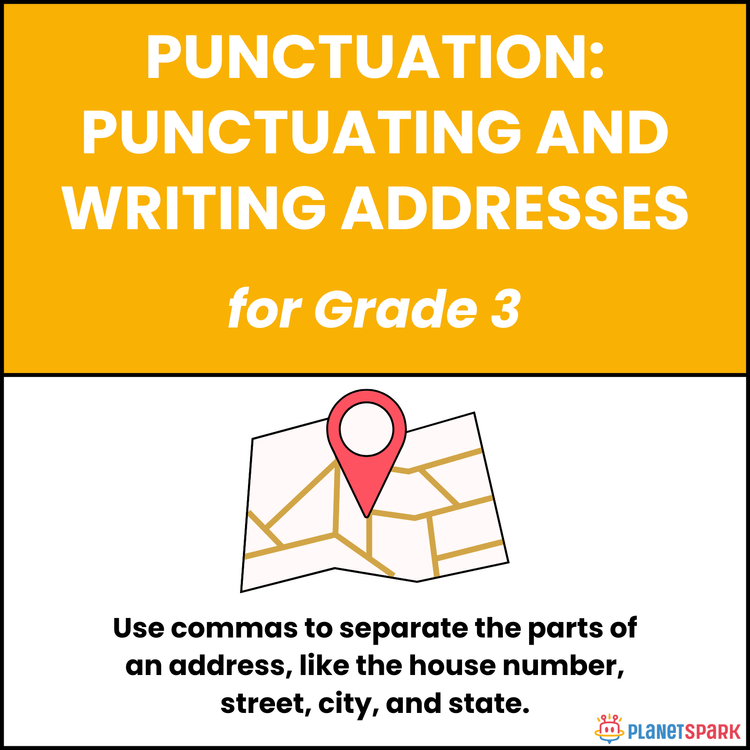 Class 3 Punctuation Worksheet on Punctuating & Writing Addresses