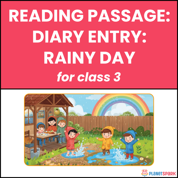 Class 3 Reading Passage: Diary Entry on Rainy Day