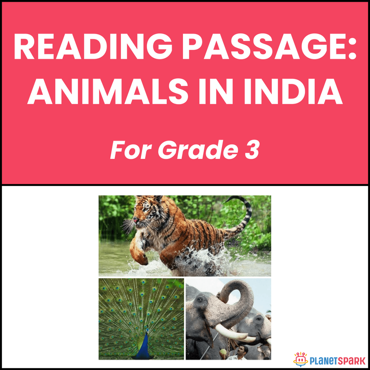 Class 3 Reading Passage on Animals in India