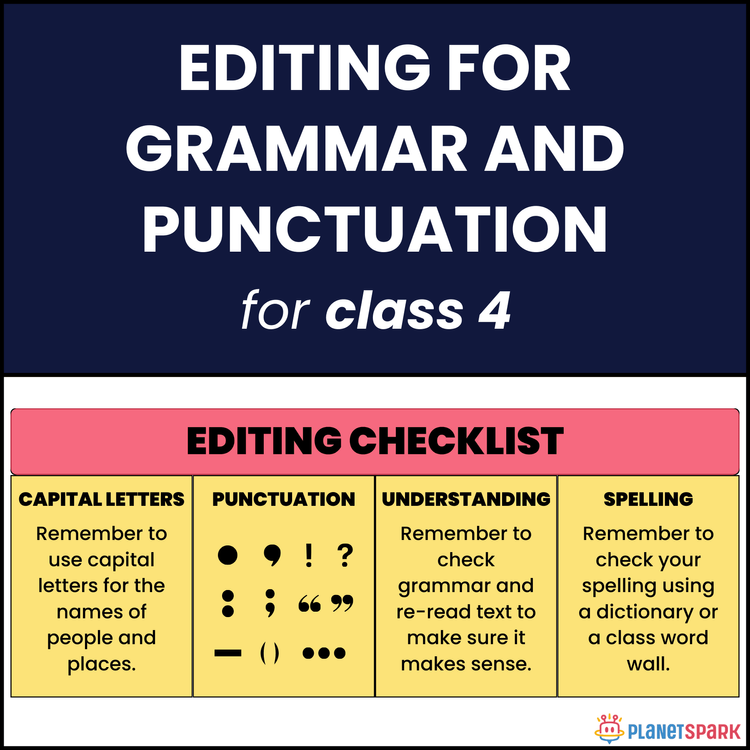 Class 4 Editing Grammar and Punctuation Worksheet