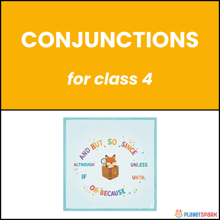 Class 4 English Grammar Worksheet on Conjunctions