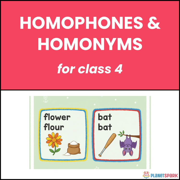 Class 4 English Worksheet: Homophones and Homonyms