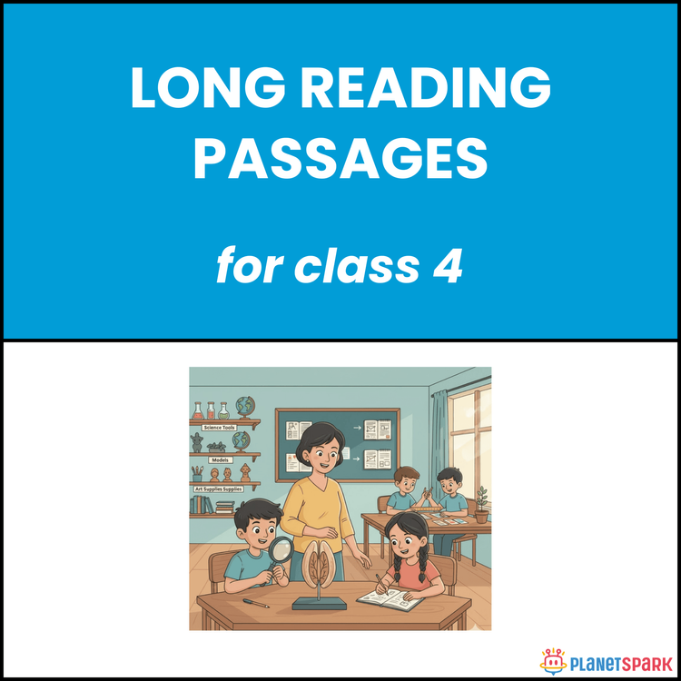 Class 4 English Worksheet for Long Reading Practice